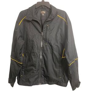 Snake Eyes‎ Performance Rainwear Small Black Yellow Full Zip Golf Jacket S